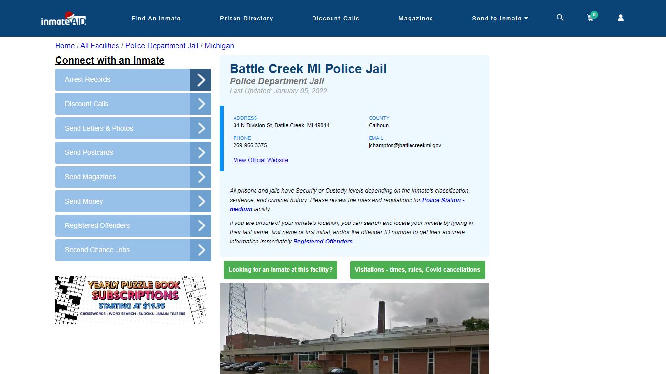 Battle Creek MI Police Jail & Inmate Search - Battle Creek, MI